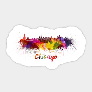 Chicago skyline in watercolor Sticker